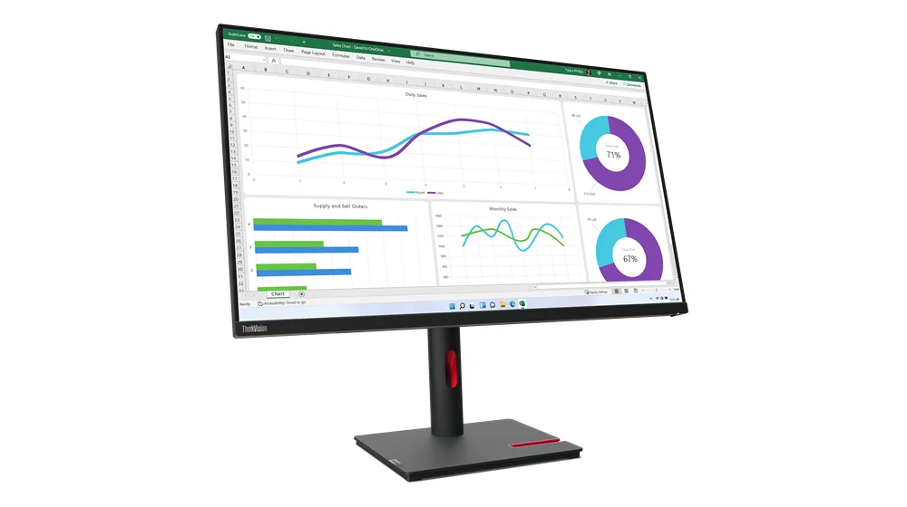 Lenovo ThinkVision T32h-30 monitor de ecrã 80 cm (31.5") 2560 x 1440 pixels Quad HD LED Preto