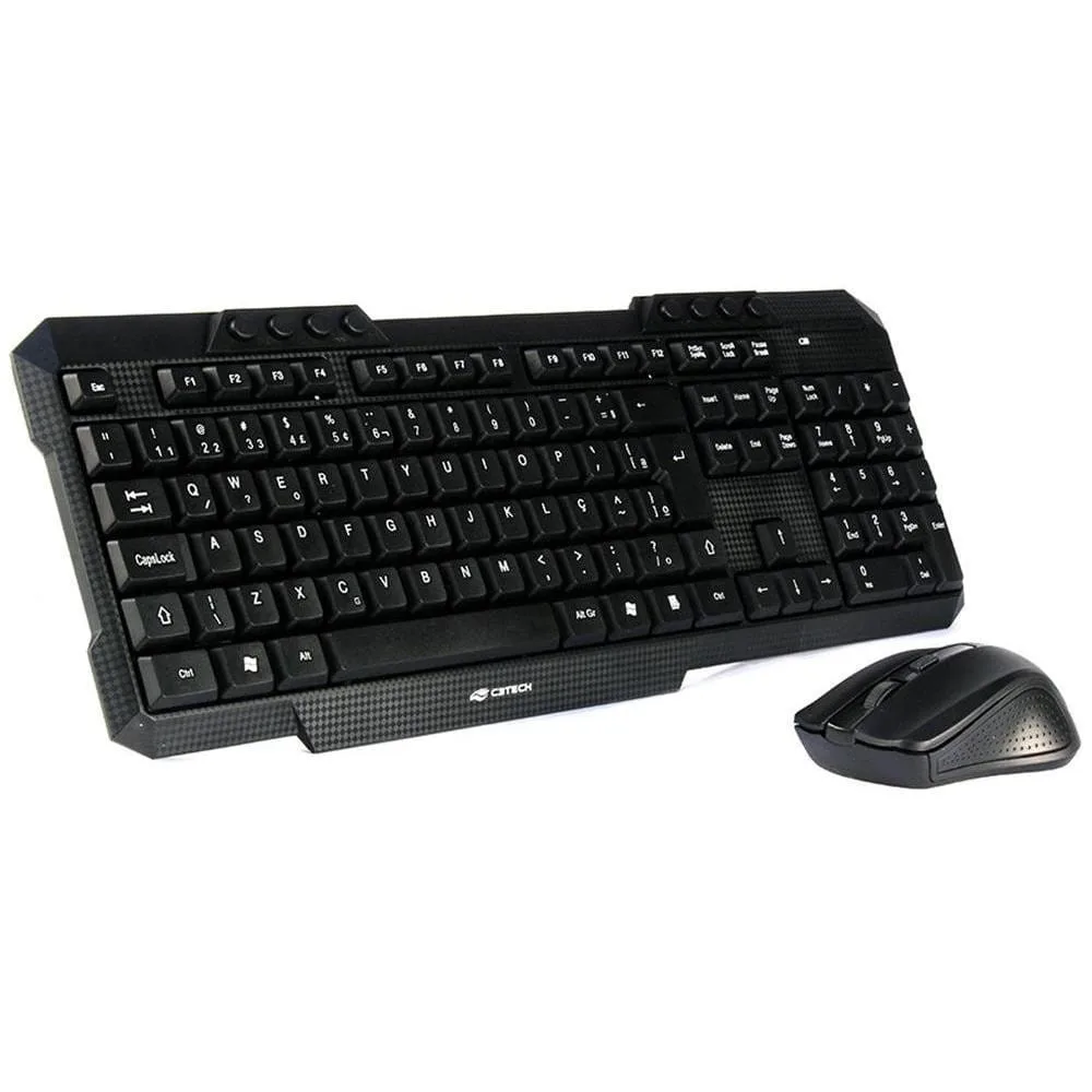 Kit Teclado e Mouse C3 Tech Wireless Preto – K-W10BK